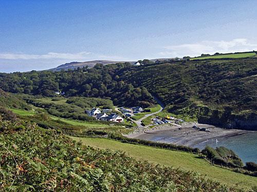 Pwllgwaelod, with Sailors Pub/food Dinas Head with beach