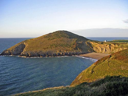 Mwnt, north of Cardigan National Trust land and chapel