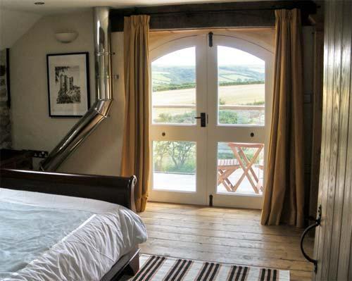 Room with a view from the master bedroom in The Cow Shed