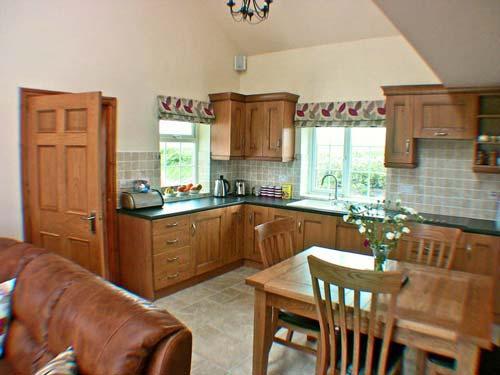 The kitchen and dining area
