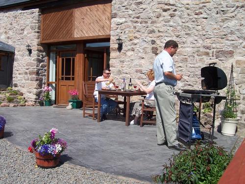 Enjoying a barbecue on a hot summers day