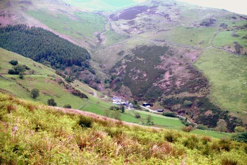 View over Cwmffernol in the valley