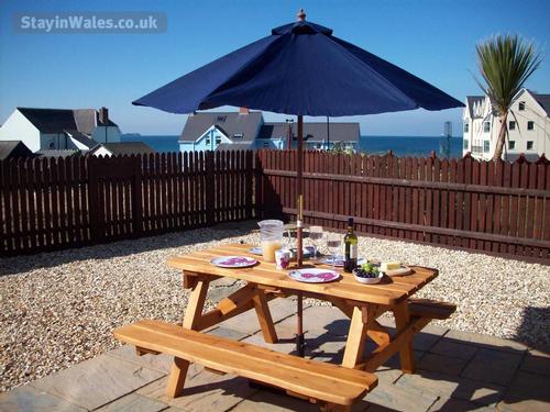 Patio with sea views
