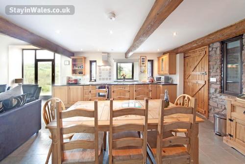 The dining table will seat up to 8 people