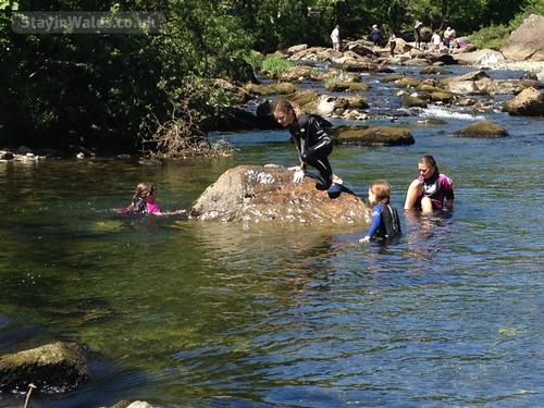 Who needs a swimming pool when the sun is shining? Walk along the river