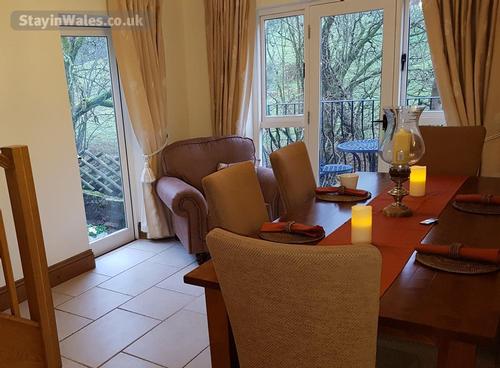 Dining room overlooking river
