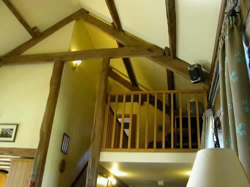 The gallery landing provides an additional seating area
