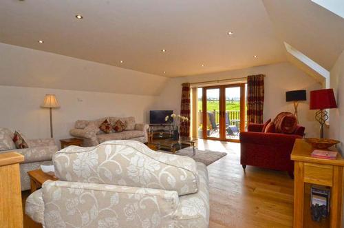 Sitting area opens onto balcony