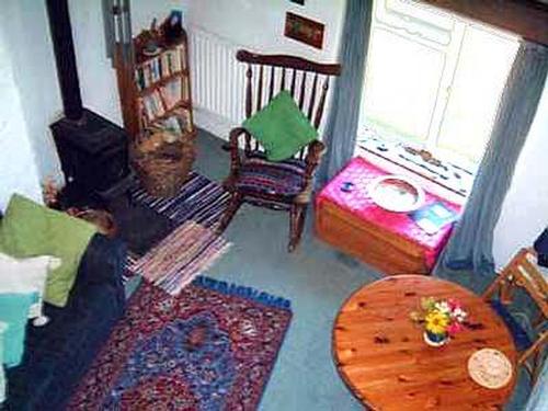 Living room in Trallwyn Cottage for 3 taken from double sleeping platform.