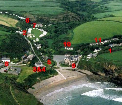 Numbers show cottage position in village