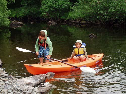 Canoeing in the River Lledr