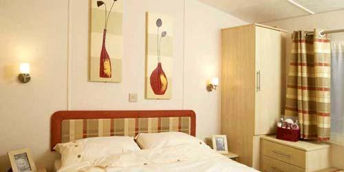 Gold caravan master bedroom