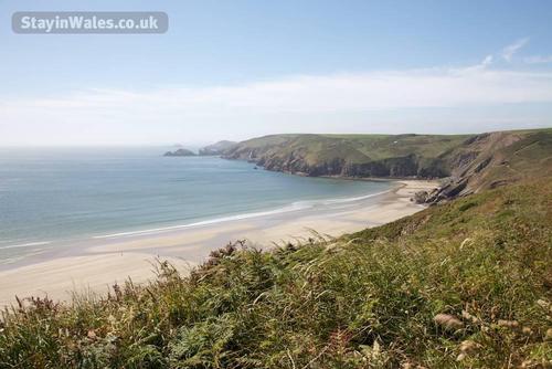 View of the western end of Newgale Beach from the Pembrokeshire costal path