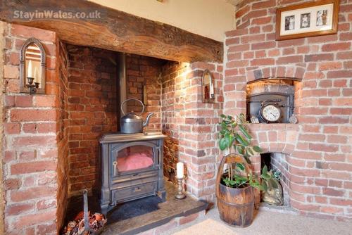 Feature fireplace in the dining room