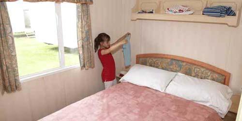 Silver caravan bedroom
