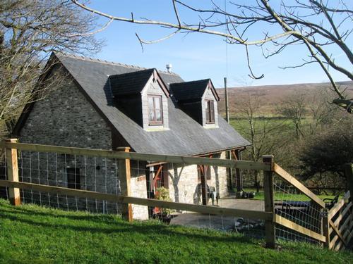 Cottage and garden, with views of Llanllwni mountain