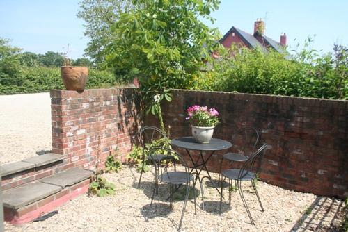 Sunny south facing, private patio for The Loft.