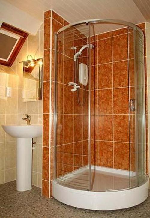 Spacious shower room at Betws Bach Farmhouse