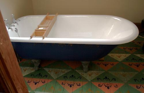 bath and shani''s painted floor