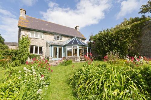 The large garden at Slade Cottage