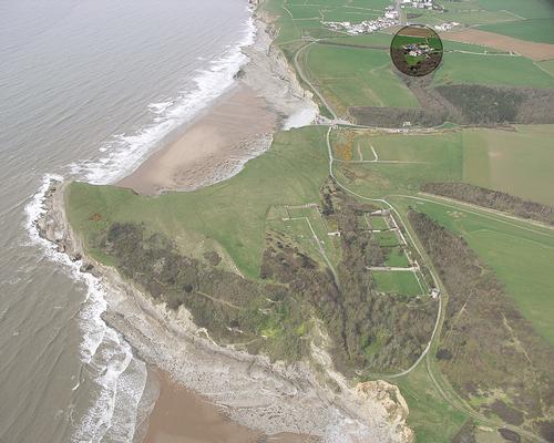 Aerial photograph of the fantastic coastal location of Slade Holiday Cottages.