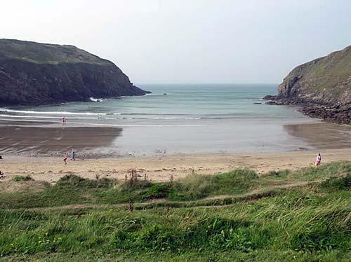 The sandy beach at Nolton Haven