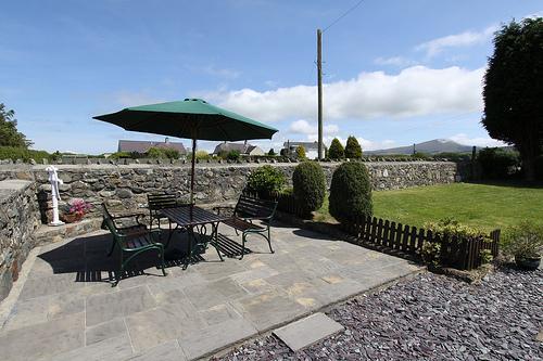 Garden patio with a view