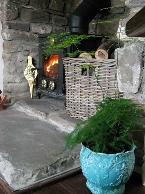 Wood burner in the living room