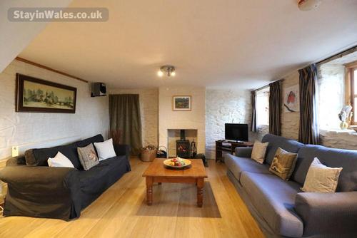 Cosy lounge with log burner