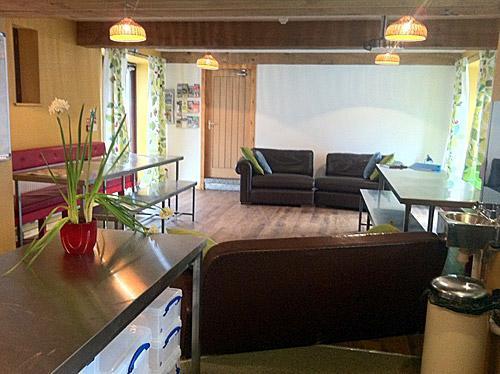 The spacious and comfortable open-plan kitchen, dining and living area