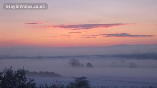 Winter sunrise over the meadows