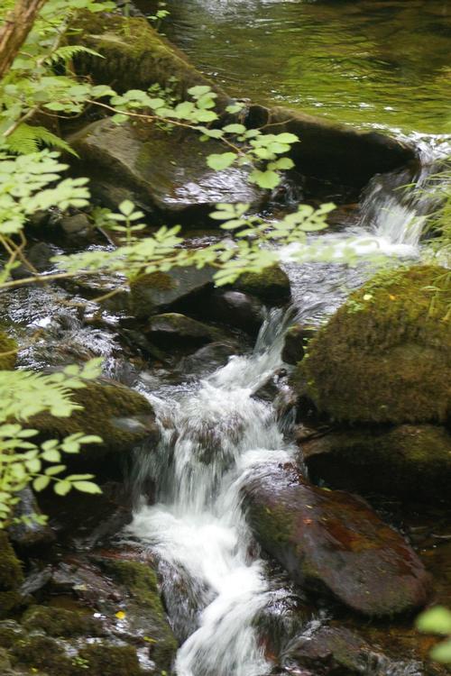 Waterfall on the River Gafel at the bottom of the farm.