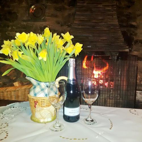 Enjoy a drink in front of a cosy fire.