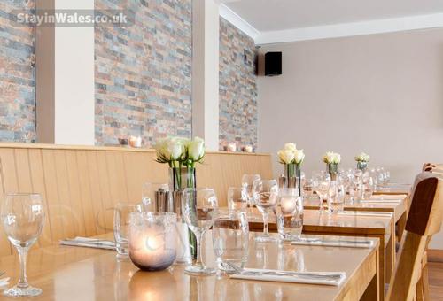 Dining tables at the Elan Hotel