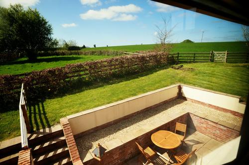 Private patio leading to highest point in parish
