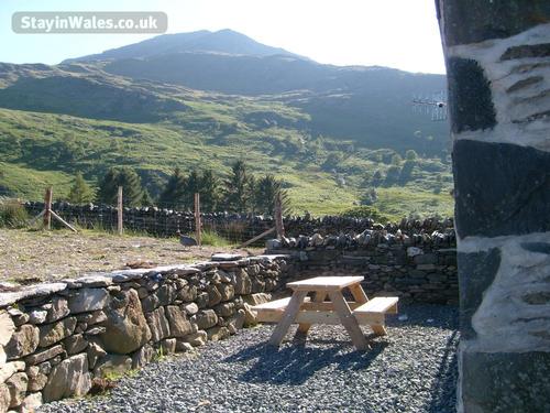 Back garden with Moel Hebog in view
