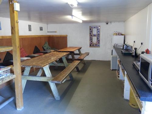 downstairs