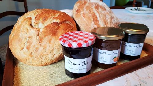Homemade bread and preserves